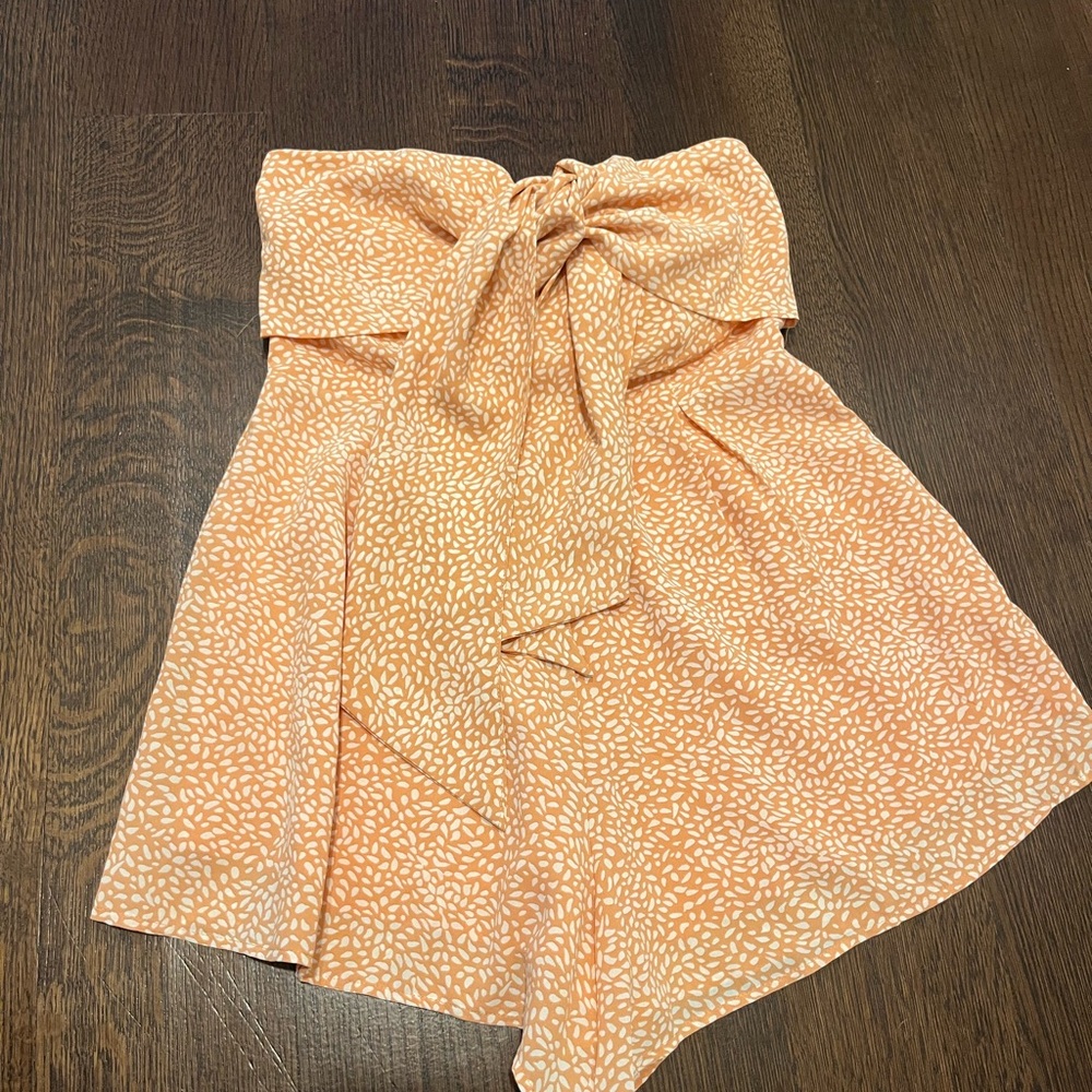 Pink Lily Peach Patterned Wrap Skirt